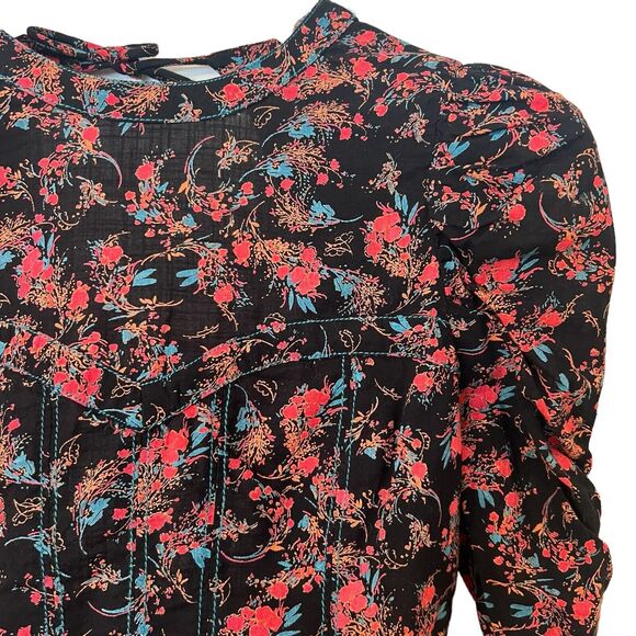 Free People Monica Women's Cropped Top Floral Print Corset Open Back - Size XS - Picture 2 of 7